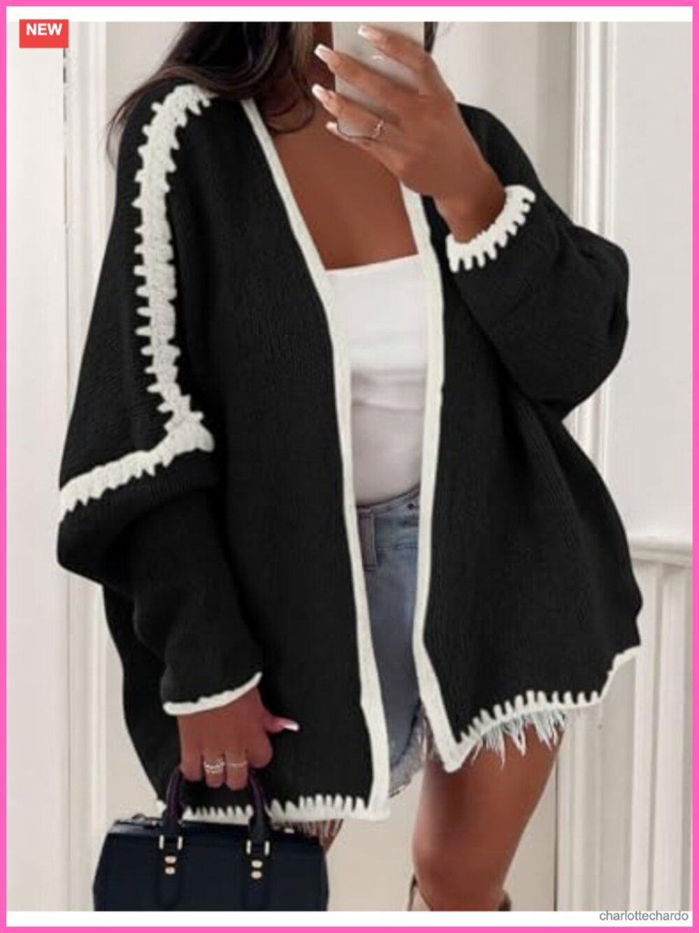 Women's Knit Open Front Cardigan Sweater Lightweight Oversized Long Sleeve - Picture 5 of 6